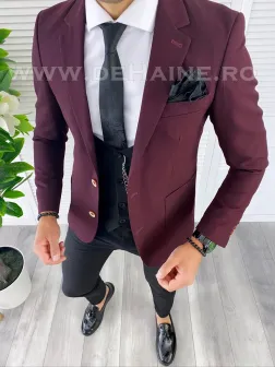 Sacou barbati grena slim fit B5000 O3-5.2